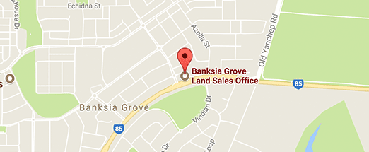 A map to the Banksia Grove sales office