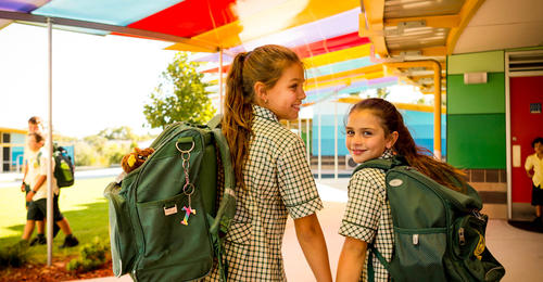 Schoolchildren at a local junior school